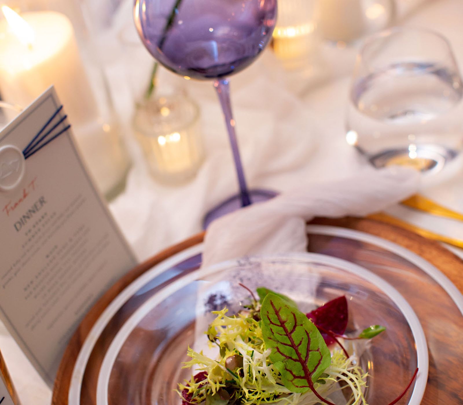 Salad plated at banquet.